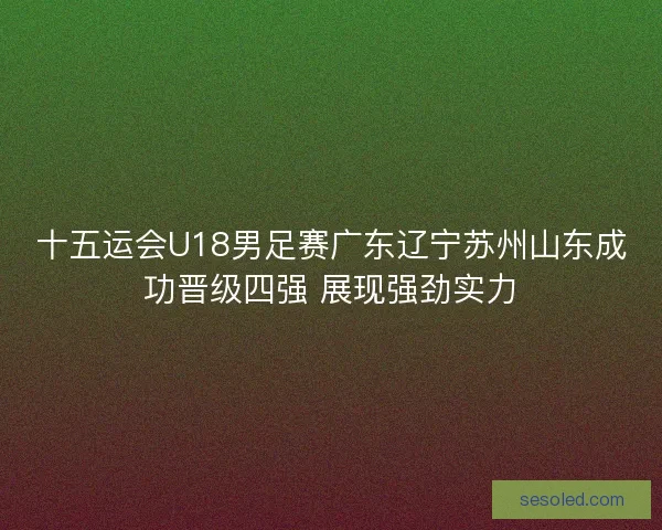 十五运会U18男足赛广东辽宁苏州山东成功晋级四强 展现强劲实力